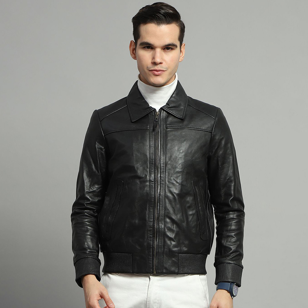 Copper Men leather Jacket