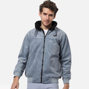 Men Cord Suede Jacket